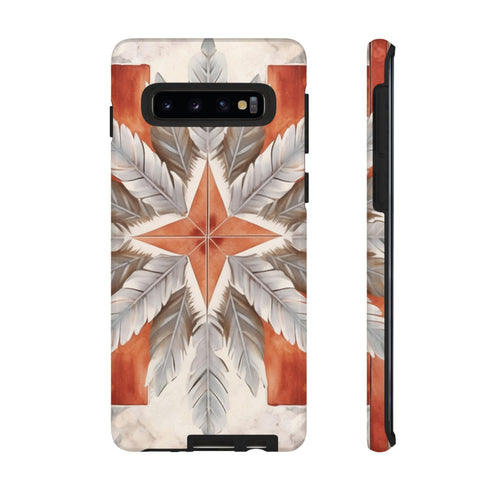 Silver Feather Compass - Impact Resistant Phone Case